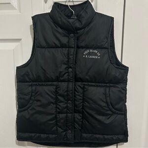 Vintage Polo Jeans Co. Ralph Lauren Down Puffer Vest Women Small Zip Nylon Black